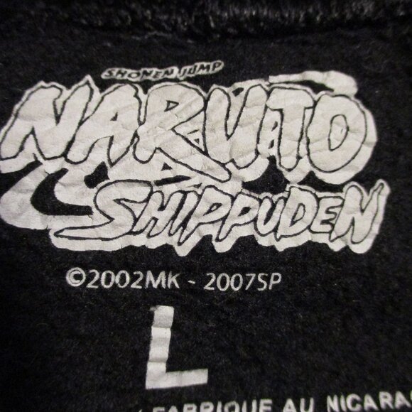 Naruto Woman Large Black Gray Yellow White Graphic Long Sleeve Pullover Hoodie - Picture 6 of 7